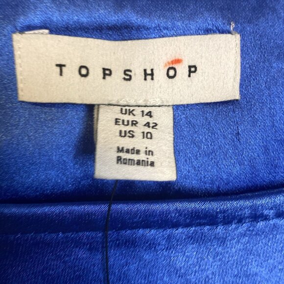 Topshop cobalt satin ruffle back party dress - Picture 10 of 10